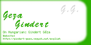 geza gindert business card