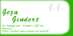 geza gindert business card